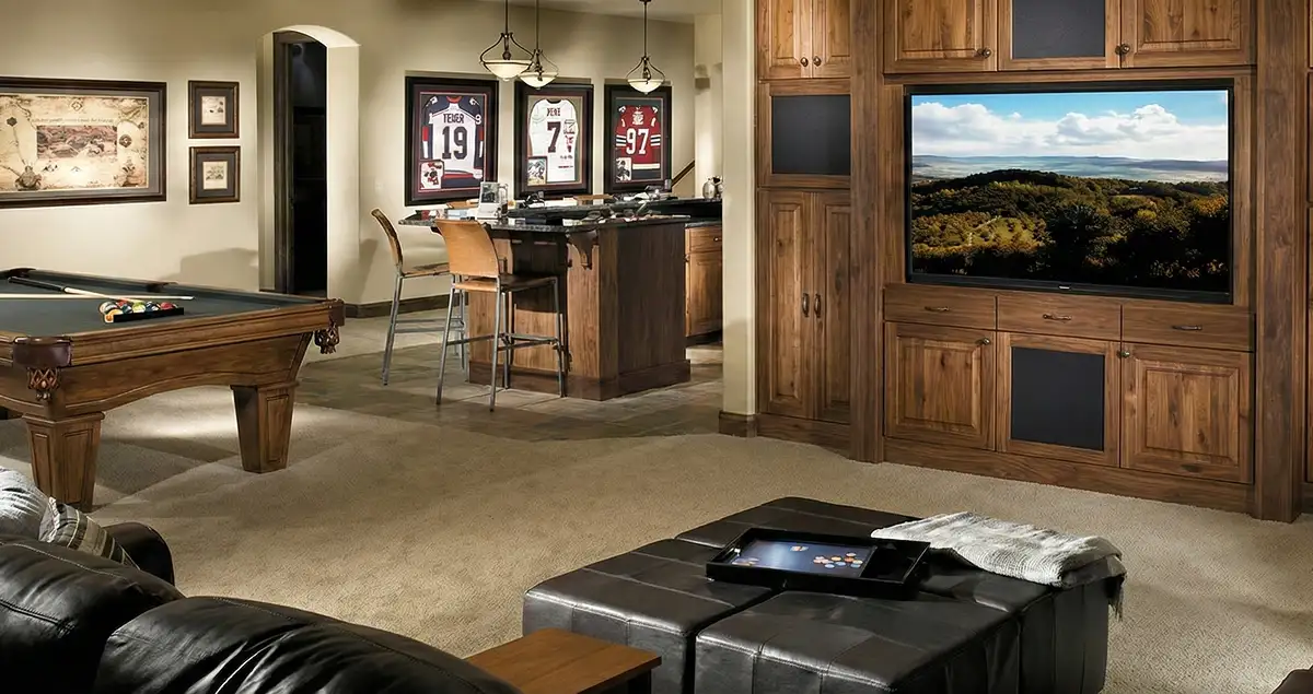 finished basement remodeling project transforming a basement into a comfortable living space in San Jose, CA