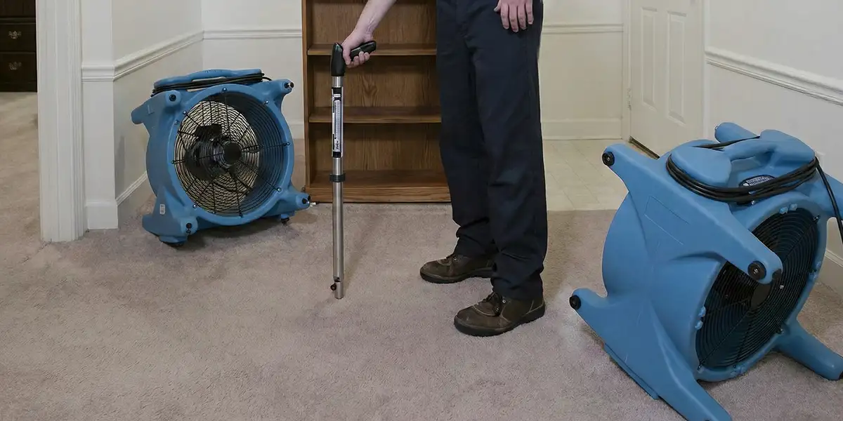 emergency water removal equipment deployed to dry a flooded residential interior in San Jose, CA