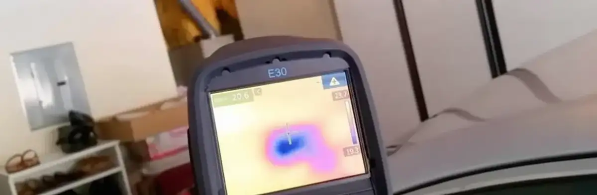 mold inspection using thermal imaging technology to detect moisture and hidden mold in a home in San Jose, CA