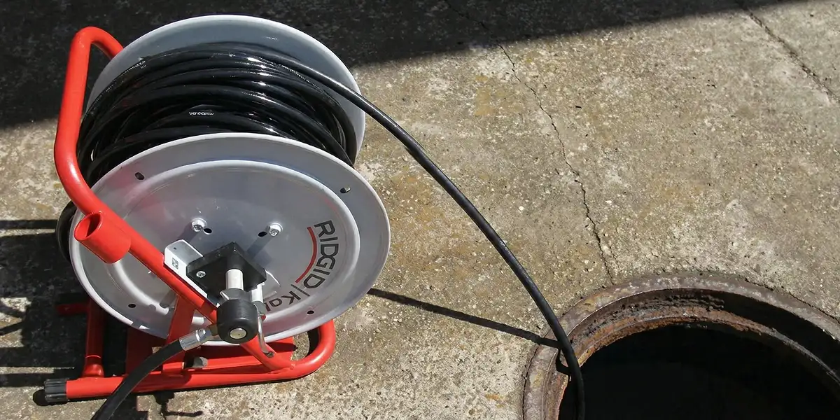 sewer rodding equipment prepared to clear clogged sewer lines in San Jose, CA
