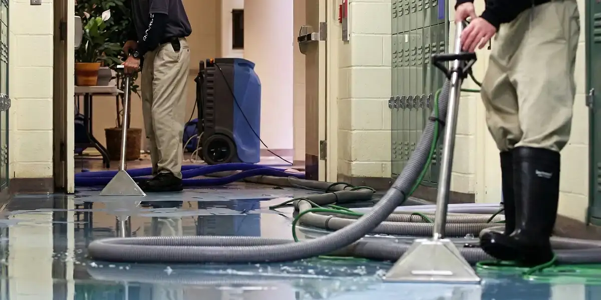 water damage restoration technicians performing professional water extraction inside a property in San Jose, CA